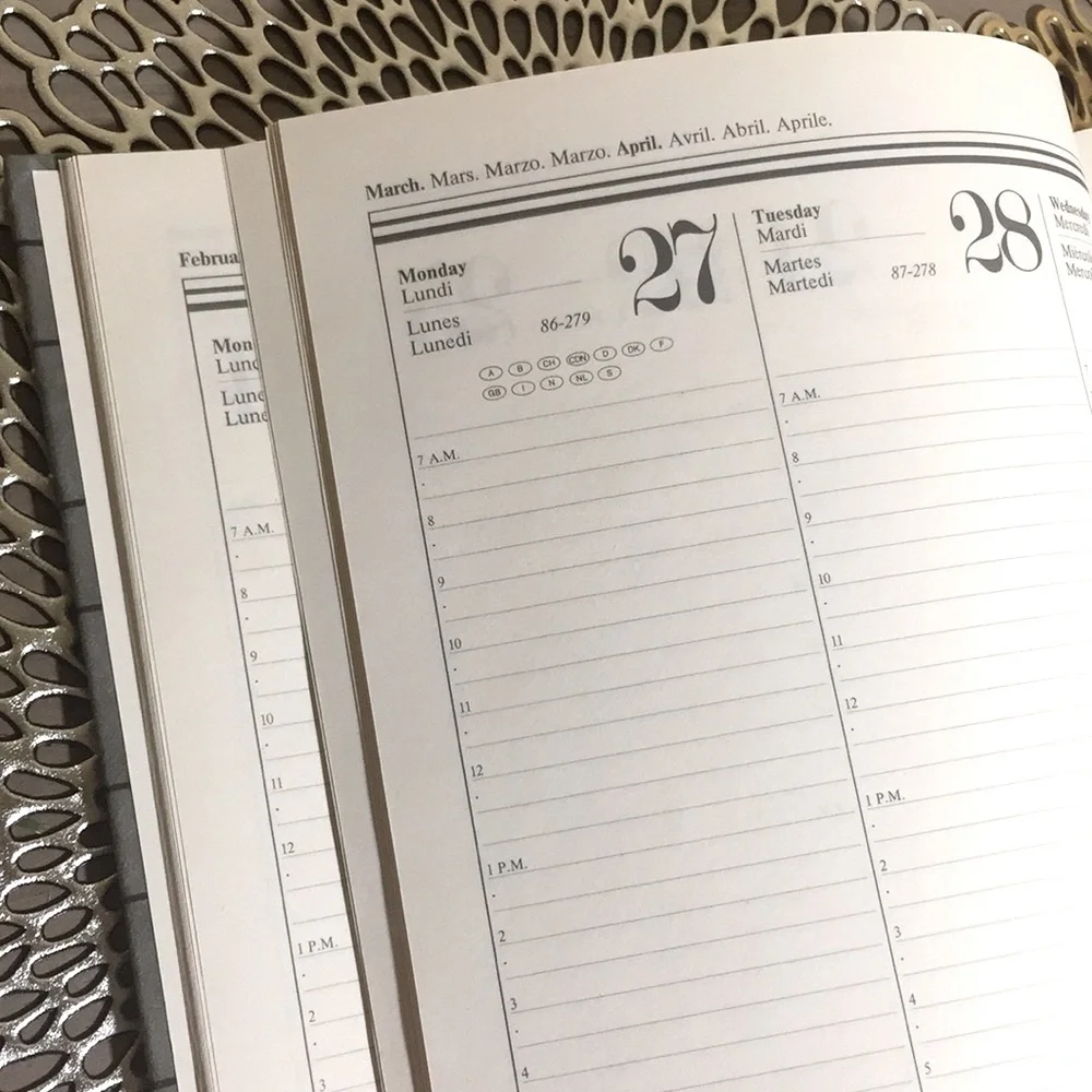 Vintage Pierre Cardin 1989 Date Book Calendar